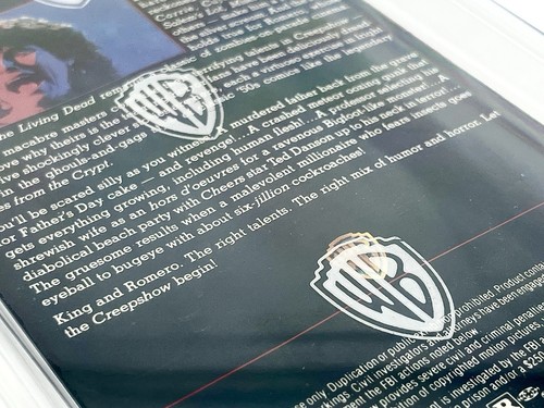 CREEPSHOW VHS 1987 Sealed Canadian Slip Sleeve BIG WB WATERMARKS Rewind 8.5 CGC - Picture 4 of 4