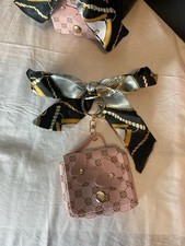 Pink Butterfly Bow Charm Key Ring Accessory for Women's Handbag Black Gold