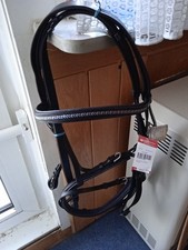 Pferde-Trense, WB, Leder, mit Z&uuml;geln, schwarz, Loesdau Venezia, NEU