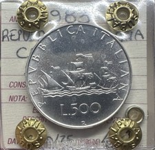 REPÚBLICA ITALIANA MONEDA LIRA 500 CARAVELAS 1983 Sellada FDC SUBALPINA