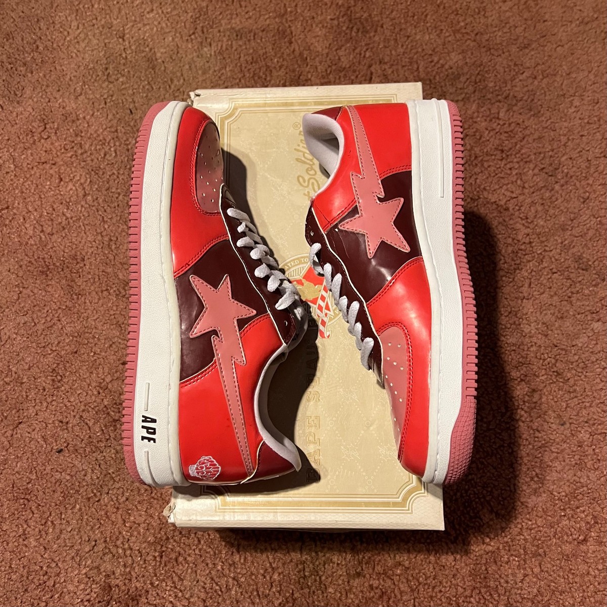 A Bathing Ape Bapesta FS-001 Red Patent Leather N.E.R.D US10 | eBay