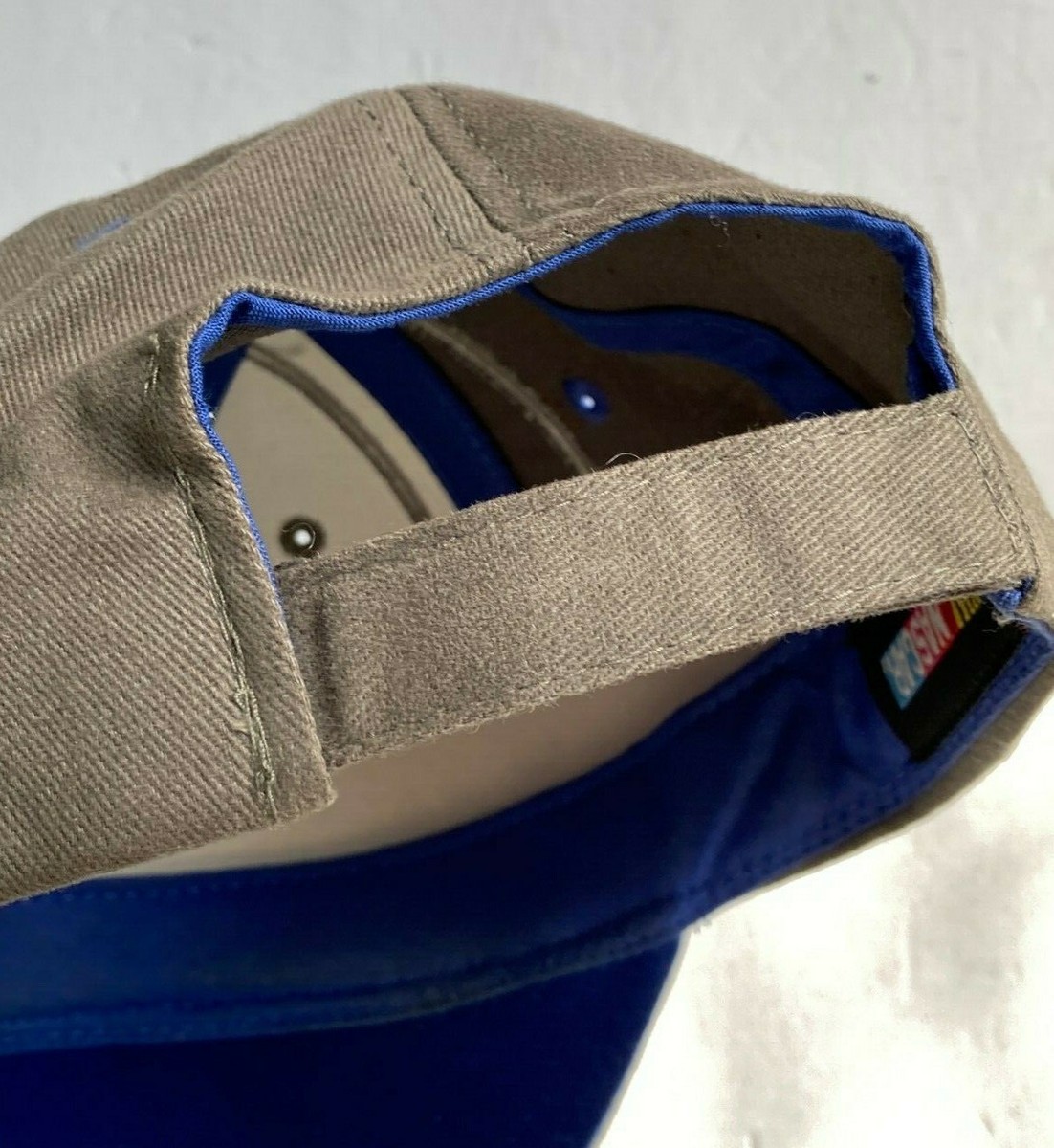 NASCAR Racing Hat Blue Gray Adjustable Strap CFS Checkered Flag Sports Cap View 3
