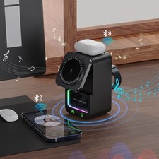 Bluetooth Speaker Portable 5 in 1 Wireless Charger With Colorful Luminous Lights
