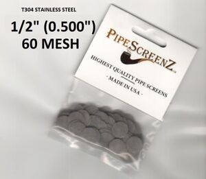 100+ Count 1/2" PipescreenZ™  STAINLESS STEEL PIPE SCREENS Made in USA! .500"