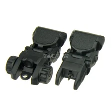 Polymer Flip Up Folding Auto Deploy Front & Rear BUIS Back Up Sight