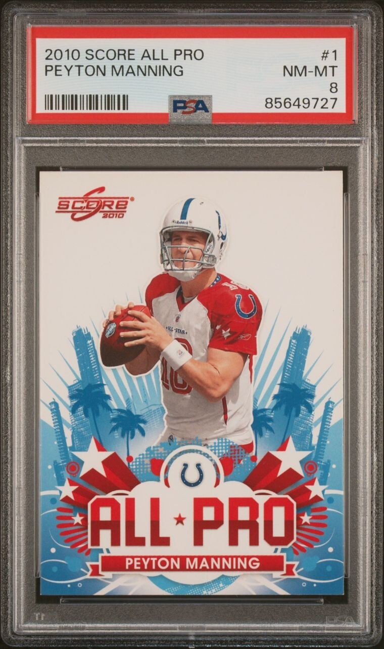 2010 Score All Pro Peyton Manning Colts QB #1 PSA 8