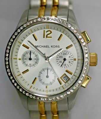 Michael Kors Ritz MK-5098 Two Tone VD53B Chronograph Date Ladies Watch | eBay