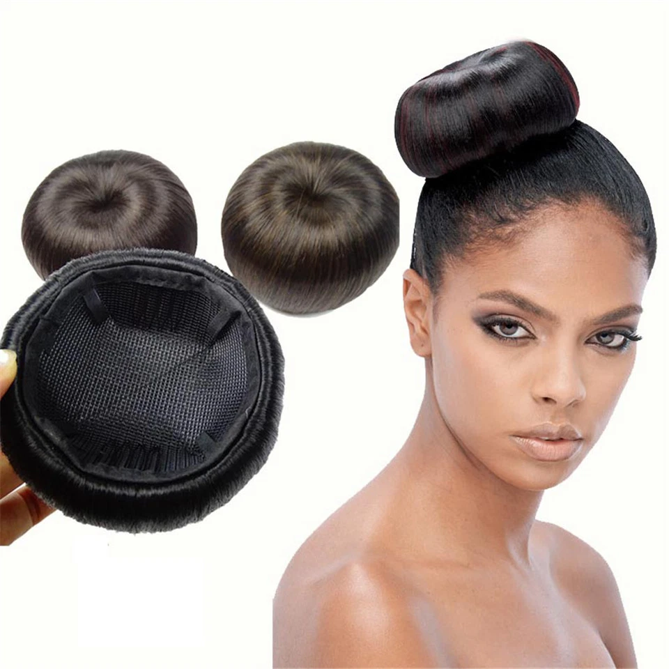 Clip In On Synthetic Hair Straight Drawstring Buns Chignon Updo Cover Extension - Image 2 of 4