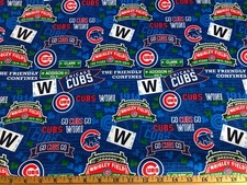 NEW MLB CHICAGO CUBS COTTON Fabric 1/4 yard 9inX44in WRIGLEY CONFINES DIY MASK