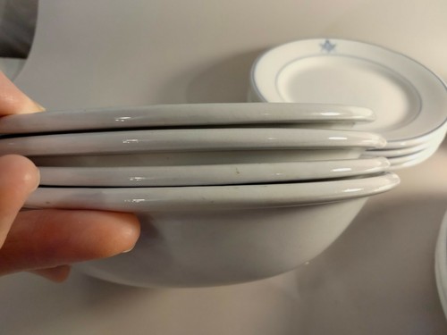 Masonic dishes, Mercer Hotel Ware Vitrus, settings, restaurant ware vintage - Picture 5 of 11