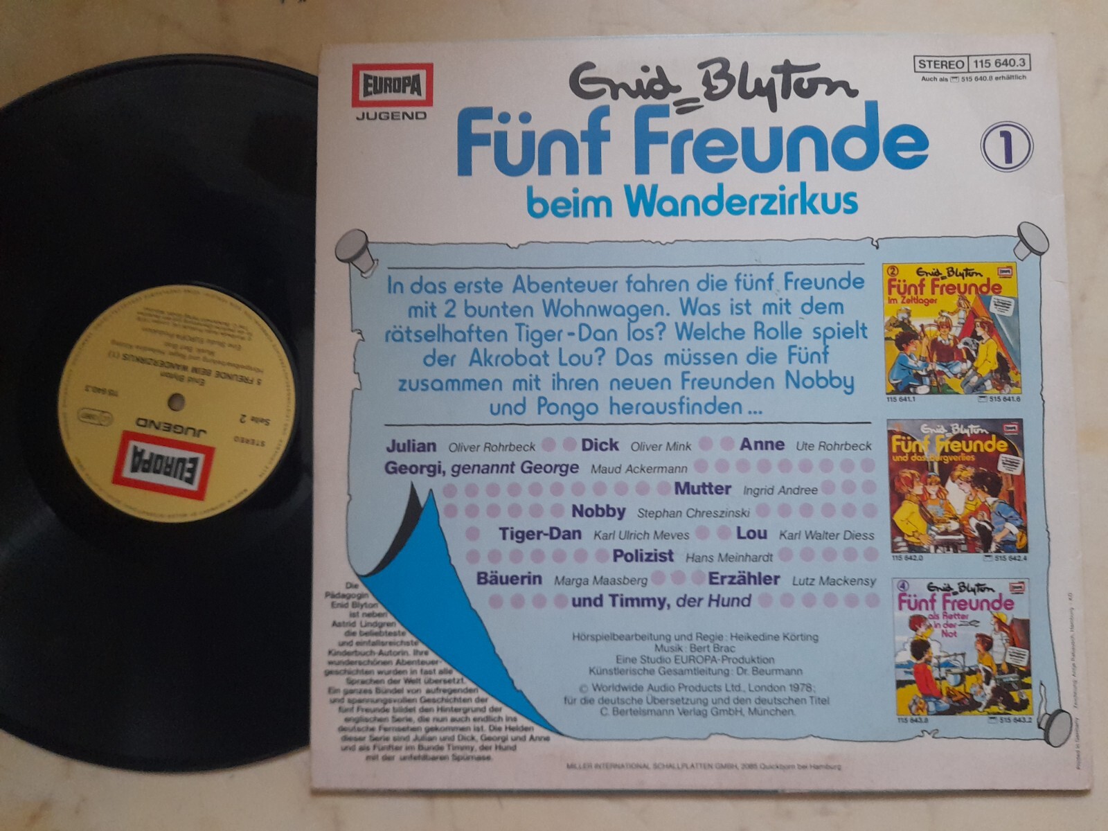 ENID BLYTON Fünf Freunde beim Wanderzirkus *1971 KINDERHÖRSPIEL LP