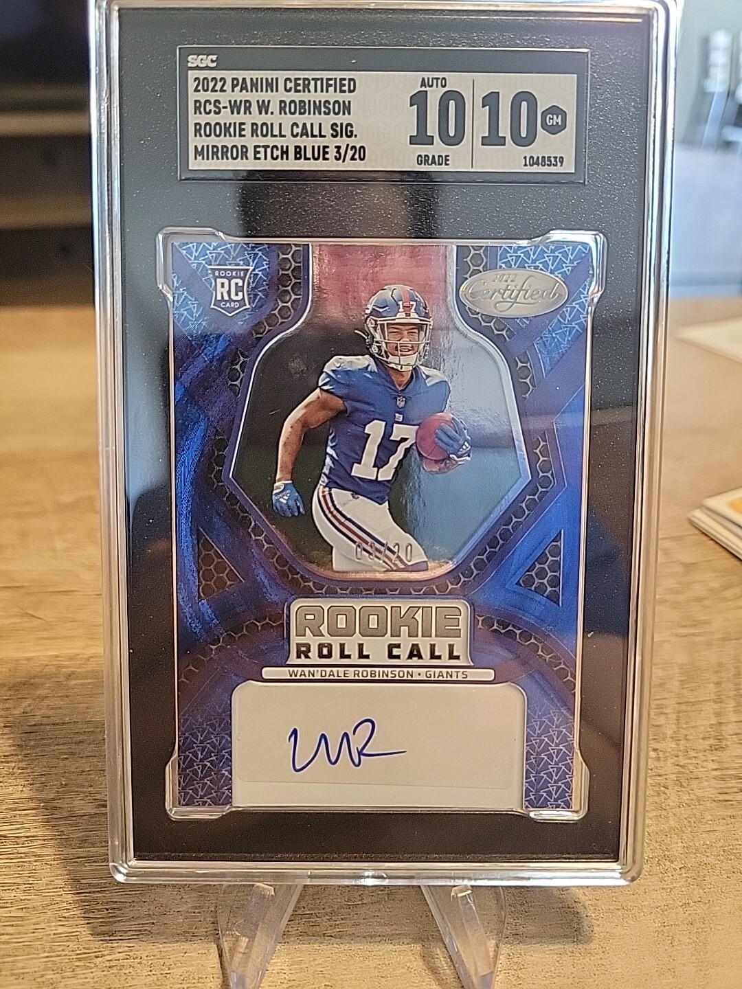 Wan'Dale Robinson Panini Certified Rookie Roll Call Signatures #RCSWR Mirror Blue Etch