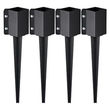 VEVOR Fence Post Anchor Ground Spike 4 Pack 24 x 4 x 4 In Metal Fence Stakes