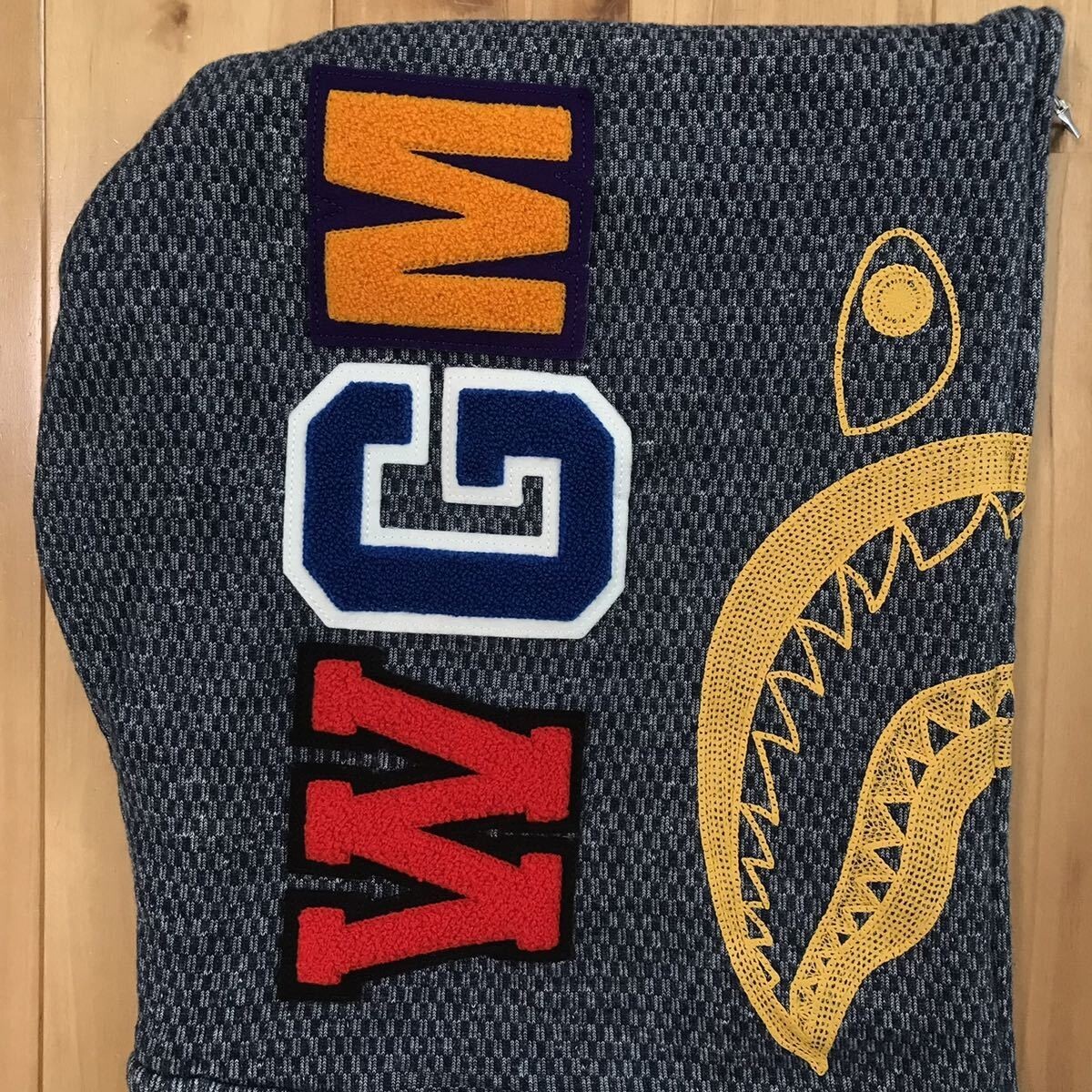 bape shark full zip hoodie navy