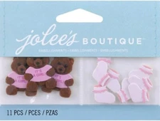Jolee's Boutique Embellishments ~ Mini Baby Girl Bear and Booties