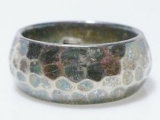 STERLING SILVER HAMMERED HEAVY WIDE STACKABLE DESIGNER SIGNED RING BAND SIZE 9