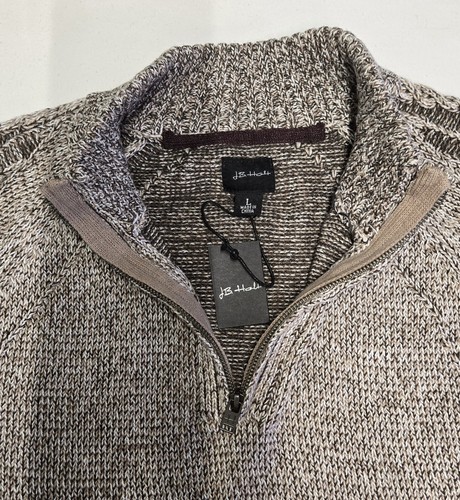 J.B. Holt Men’s Brown/Beige Quarter Zip Sweater Mock Neck From Buckle Size Large - Picture 3 of 15