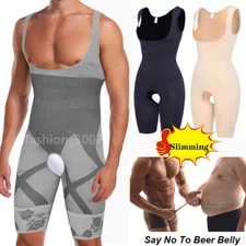 Mens Full Body Shaper Slim Compression Bodysuit Tummy Control Fajas para Hombres