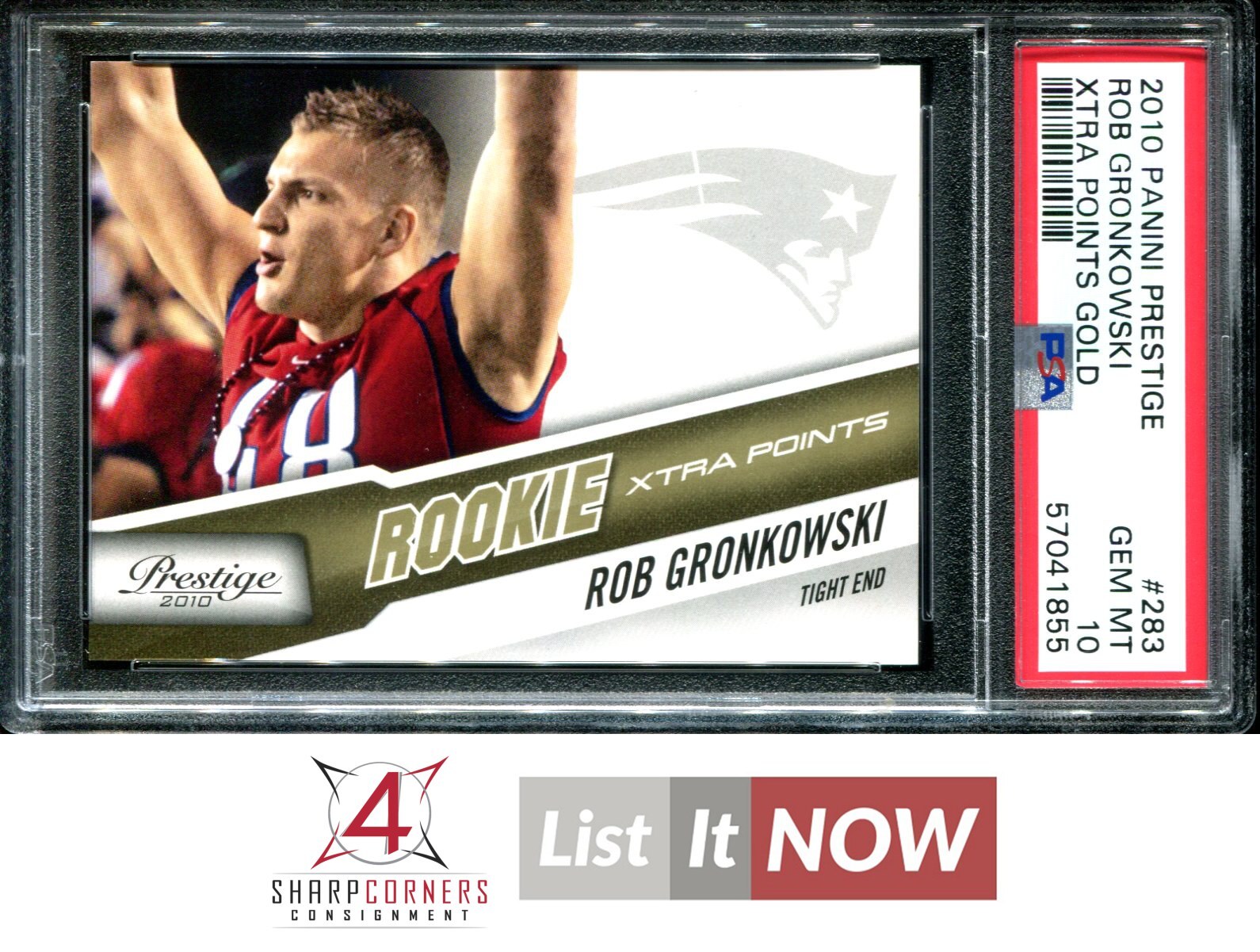 Rob Gronkowski Panini Prestige #283 Xtra Points Gold