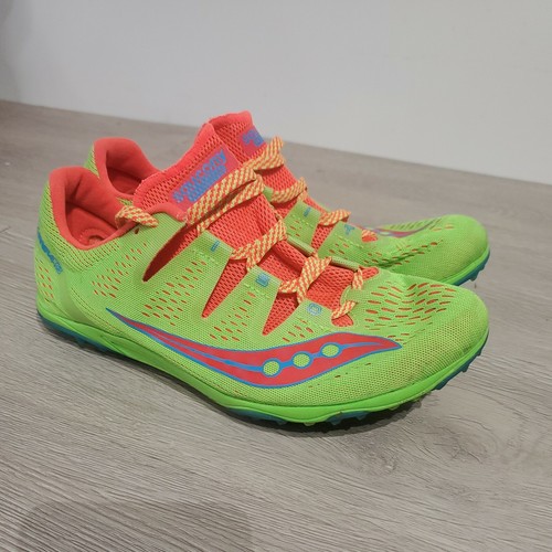 Saucony Racing Carrera XC3 S19039-1 Bright Green/Orange Ladies Size 9.5 EUC - Picture 2 of 9