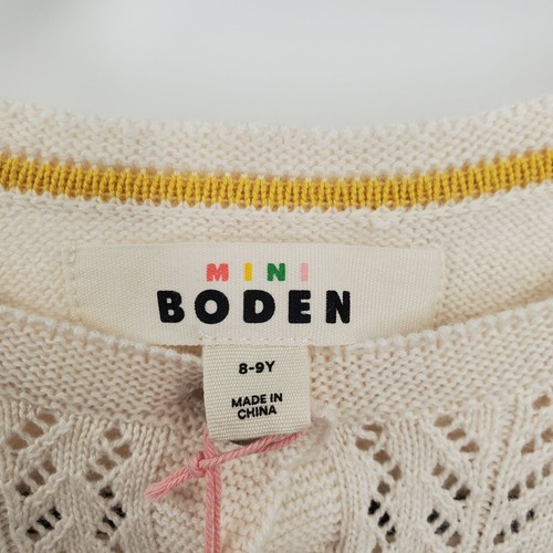 Boden Pointelle Knit Long Sleeve Cardigan Sweater Top Girls 8 - 9 Y NWT - Picture 5 of 15