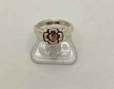 Sterling Silver 925 Ring, Flower With Pink Topaz, 2.2 Grams, Size 7