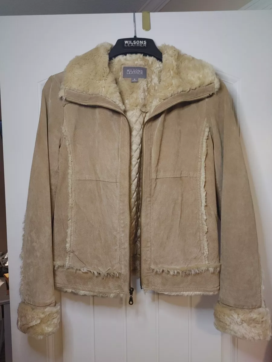 Wilsons leather suede and fur coat cheap