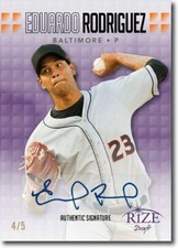 EDUARDO RODRIGUEZ 2013 Rize Rookie Autograph PURPLE Auto RC #/5