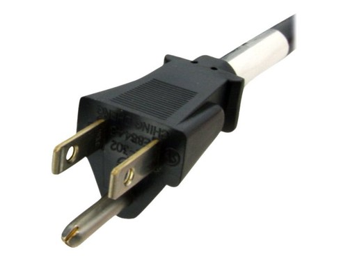 25 Ft Black Power Cord - NEMA 5-15P To C13, 18 AWG, 1250W Max, Lifetime Warranty