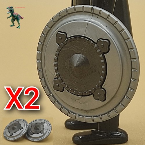 Lot De 2 Boucliers Playmobil Chevalier Médiéval Lion Vert - Pièces Détachées Occasion - Fabriqué En Allemagne