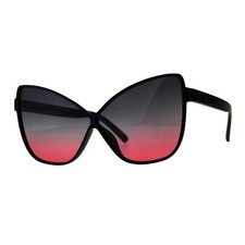 Womens Oversized Sunglasses Square Cateye Butterfly Frame Ombr  Color Lens