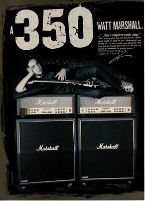 2003 MARSHALL Mode 4 Amplifiers DARON MALAKIAN System Of A Down Vtg Print Ad