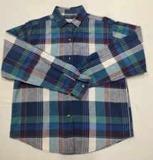 Orvis Green Blue Plaid Womens Long Sleeve Button Up Shirt Size 8