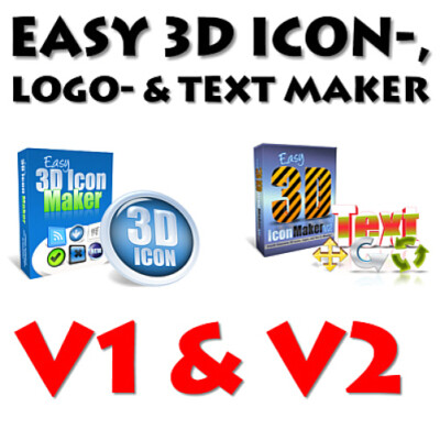 Easy 3D Icon, Logo + Text- Maker Vol 1 + Vol 2 - Master Reseller-Lizenz