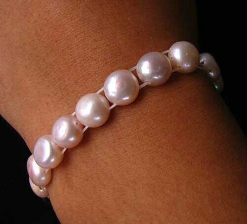 Soft Bloom Pink FW Pearl 9 1/2mm Stretch Bracelet 9916E | eBay