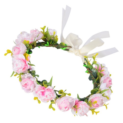 Wedding Wreath Headbands for Women Bridal Hair Headpiece Flower - 第 1/12 張圖片