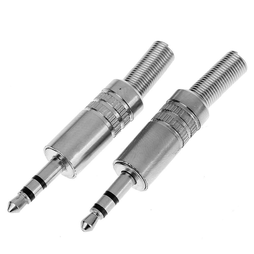 2pcs 3.5mm 1/8in Stereo Male Audio Plated Jack Plug Adapter Connectors eBay