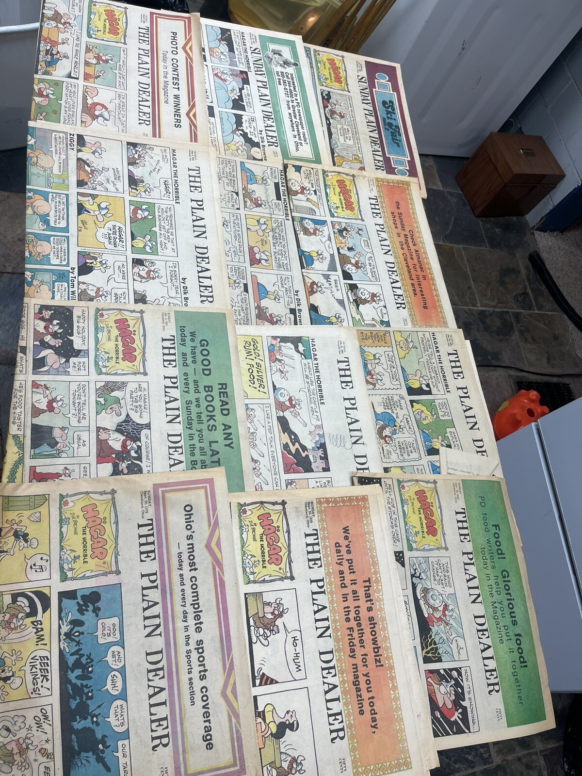 Hagar The Horrible LOT 12 SUNDAY NEWSPAPER 70’s 80’s VINTAGE RARE Plain