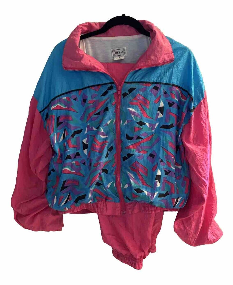 Vintage 80s 90s Windbreaker Tracksuit Geometric Women's Vintage 80s 90s Windbreaker Tracksuit Geometric Women's
