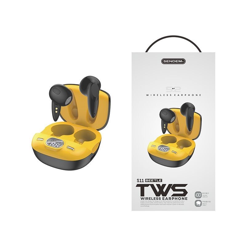 TWS Wireless Earbuds SENDEM S11 Beetle Shell with Charging Case
