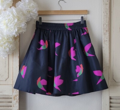 Marc by Marc Jacobs night bird taffetta silk skirt, Normandy blue  