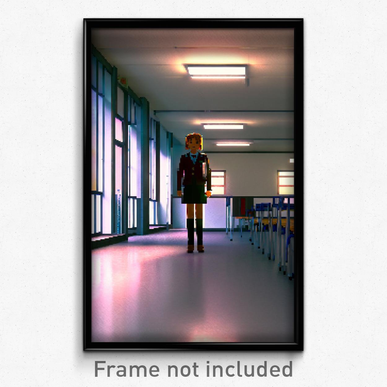 Pixel Art Poster - Unsightly School (8 Bit Psychedelic Trippy Video Game Print)