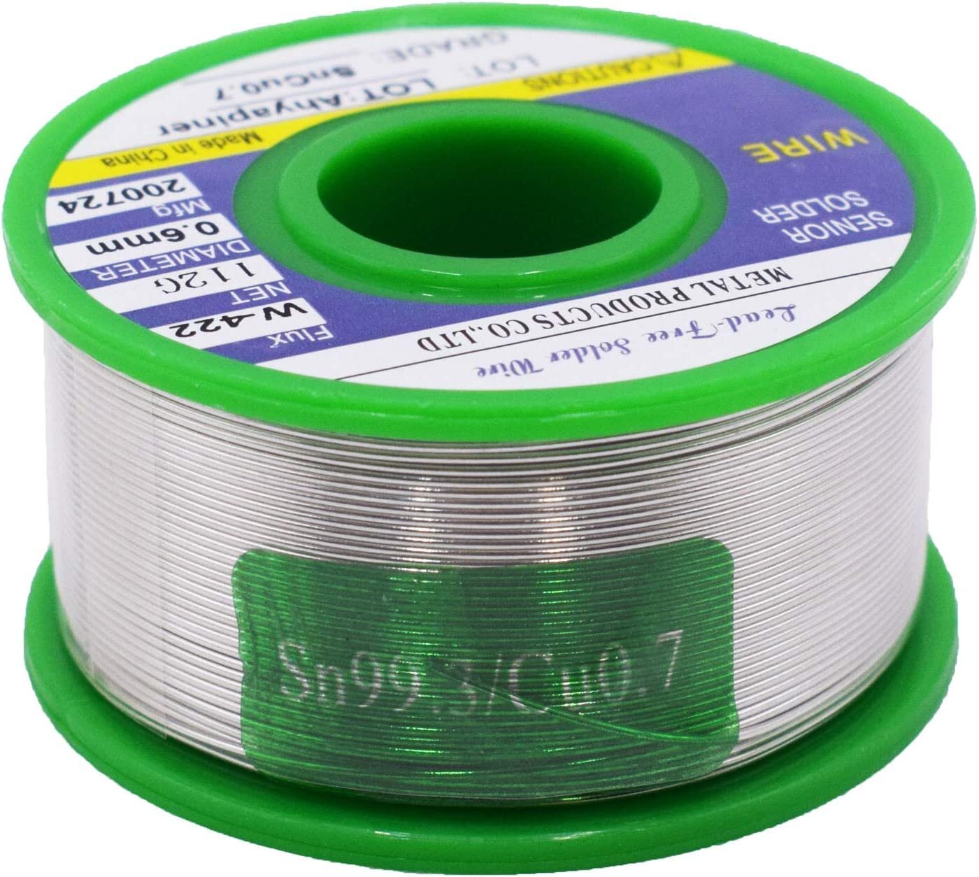 Solder Wire 0.8mm Lead Free Sn99.3 Cu0.7 w/ Rosin Core Electrical