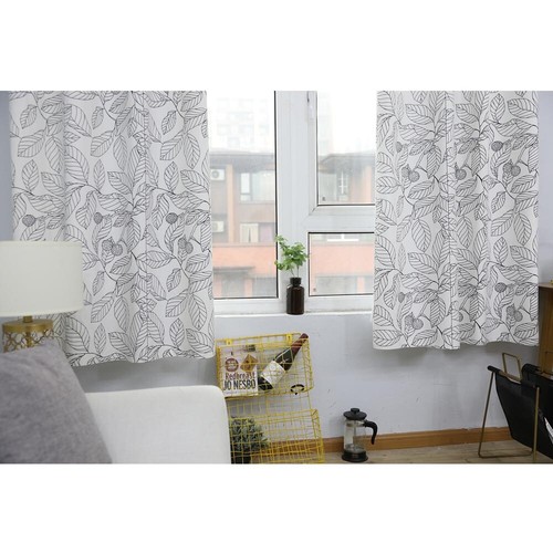 Leaf Pattern Curtain Living Bedroom Room Drape Window Curtain Home Decor - Picture 10 of 12