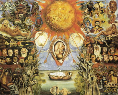 FRIDA KAHLO Surrealism Art Poster or Canvas Print ''Moses'' Marx, Stalin, Budha