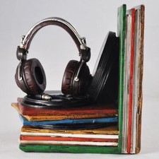 Vinyl Record Player Bookends Shelf Tidy Heavyweight Office Home Unique Vintage
