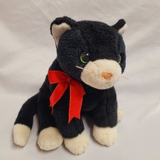 Ty Beanie Buddy Zip Cat Black White Tuxedo Kitty Soft Plush Toy 12" Vintage