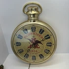 Vintage Budweiser Large Beer Lighted Pocket Watch Sign Clock Man Cave Works!