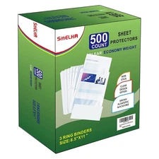 Sheet Protectors 500 Page,Page Protector 8.5" x 11" ，Upgraded Clear Plastic P...