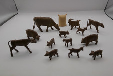 Lot of HO Scale Farm Animals for Model Train Set Cows Pigs Goats